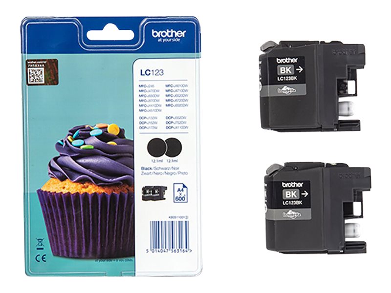 brother LC-123BK schwarz Druckerpatronen, 2er-Set brother LC-123BK schwarz Druckerpatronen, 2er-Set