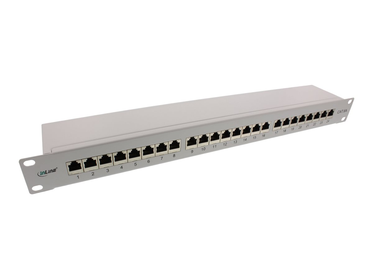 INLINE Patchfeld Cat.6A 24-fach 48,26cm 19Zoll 1HE lichtgrau RAL7035 INLINE Patchfeld Cat.6A 24-fach 48,26cm 19Zoll 1HE lichtgrau RAL7035
