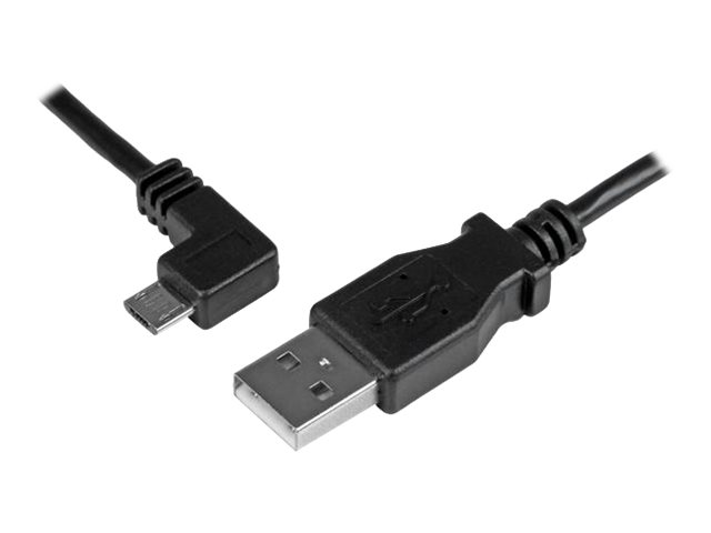 StarTech MicroUSB ChargeandSync Cable MM LeftAngle MicroUSB 3024 AWG 1 m 3ft
