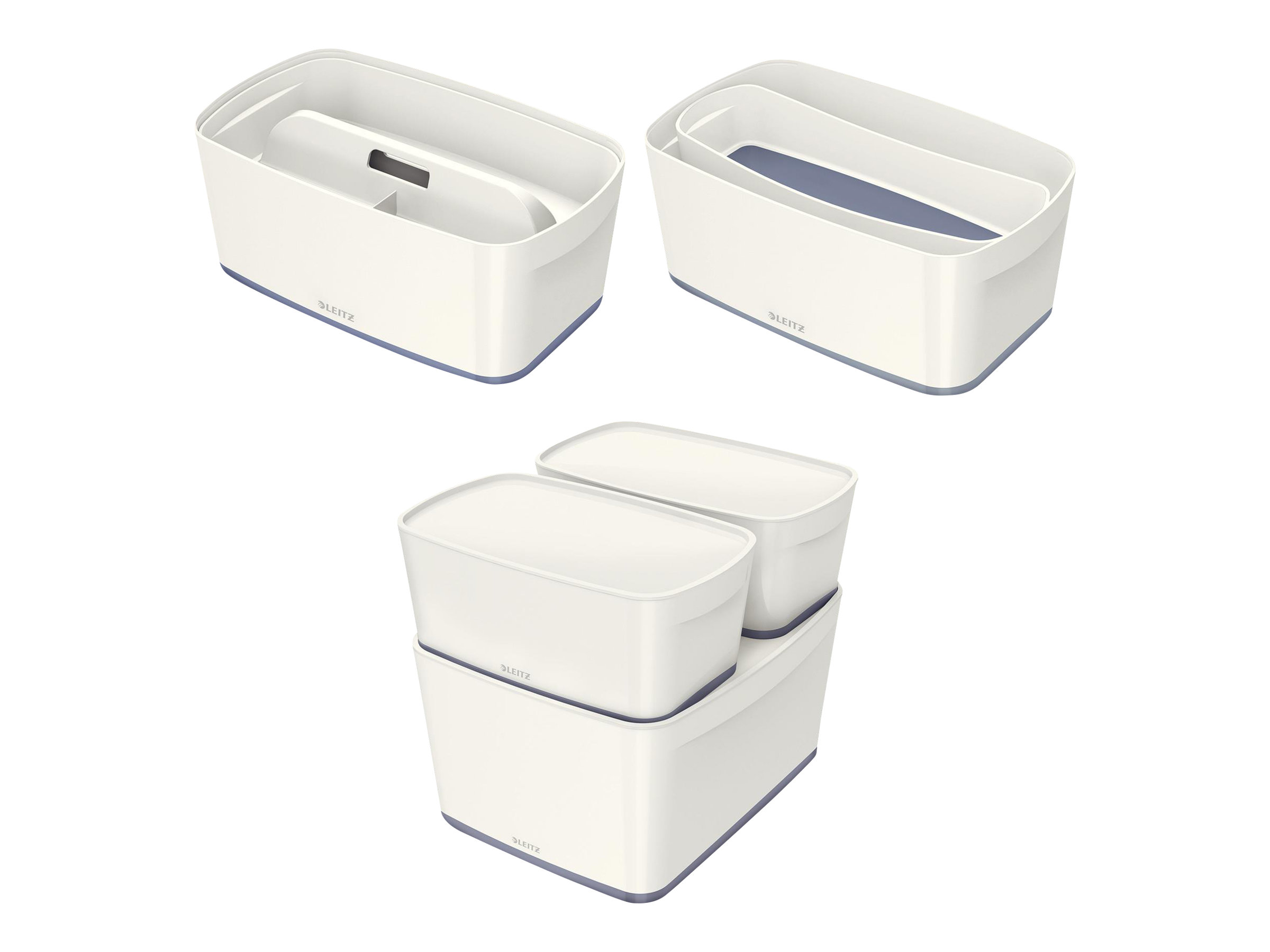 LEITZ MyBox Aufbewahrungsbox 5,0 l perlweiss/grau 31,8 x 19,1 x 12,8 cm LEITZ MyBox Aufbewahrungsbox 5,0 l perlweiss/grau 31,8 x 19,1 x 12,8 cm