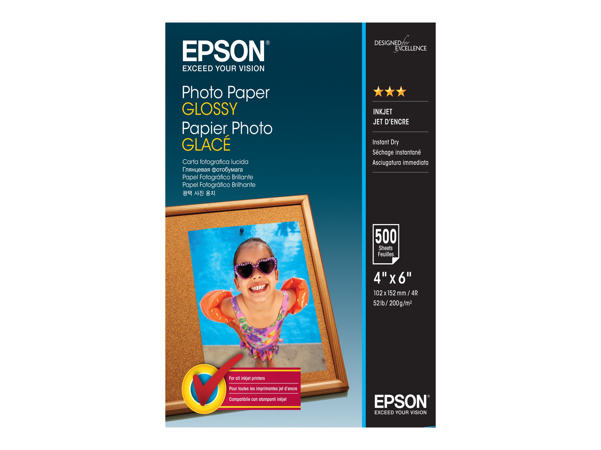 EPSON Fotopapier S042549 10,0 x 15,0 cm glÃ¤nzend 200 g/qm 500 Blatt