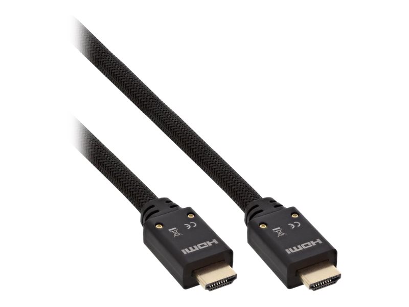 INLINE HDMI HighSpeed Kabel mit Ethernet 4K2K aktiv St/St vergoldete Kontakte mit eingebautem Verstaerker schwarz 15m