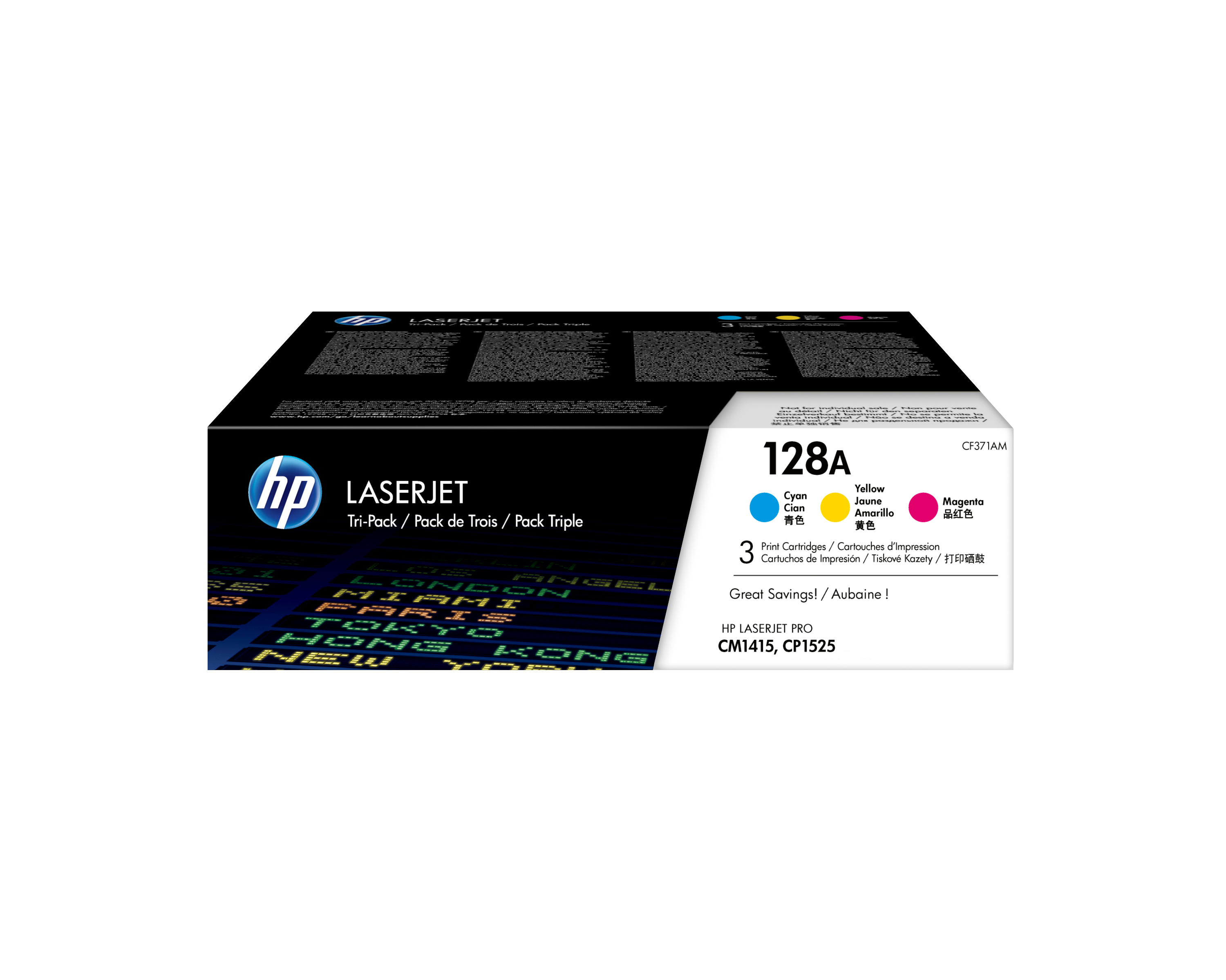 HP 128A CF371AM cyan, magenta, gelb Tonerkartuschen, 3erSet