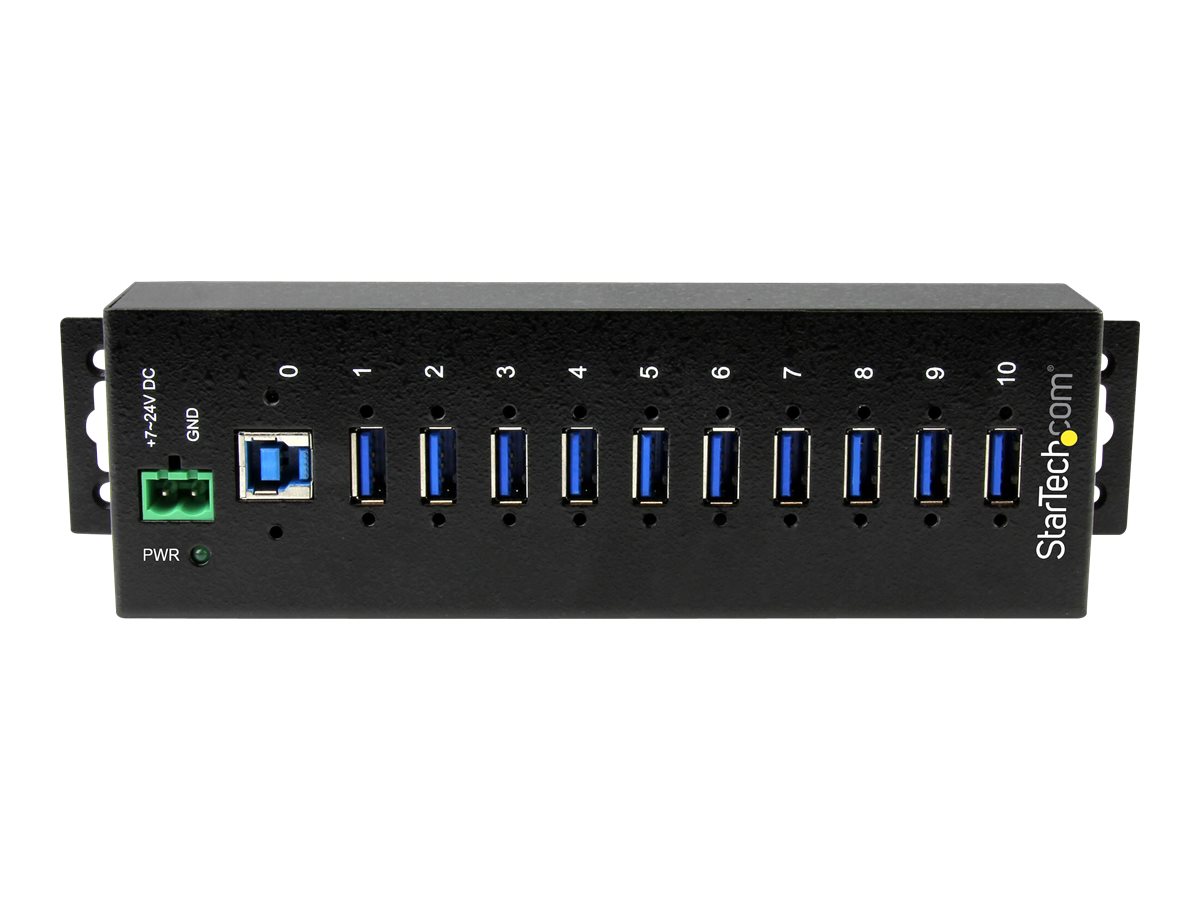 STARTECH.COM 10 Port Industrieller USB 3.0 Hub - ESD und Überspannungsschutz - DIN Tragschienen oder Oberflächen montierbar