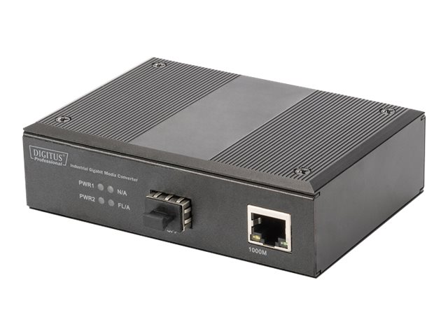 DIGITUS Industrial Gigabit Ethernet Media Converter SFP SFP Open Slot without SFP Module