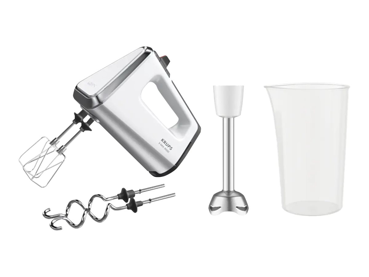 Krups GN9121 3 Mix 9000 Handmixer 750 Watt, weiss/silber Krups GN9121 3 Mix 9000 Handmixer 750 Watt, weiss/silber