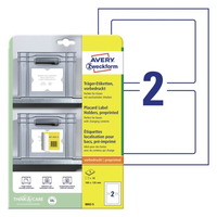 10 AVERY Zweckform Träger-Etiketten 8002-5 weià 160,0 x 120,0 mm 10 AVERY Zweckform Träger-Etiketten 8002-5 weià 160,0 x 120,0 mm