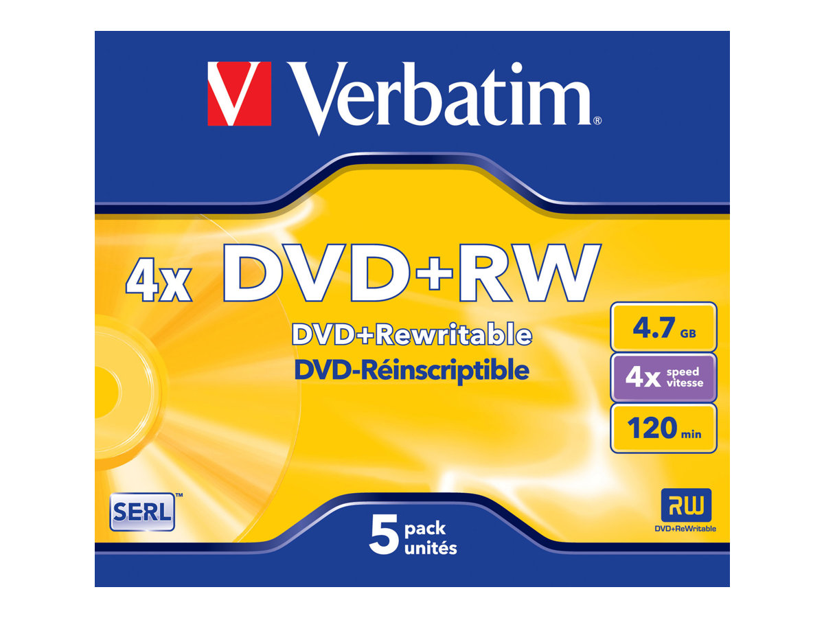 VERBATIM DVD+RW 4.7GB 4x(5) JC