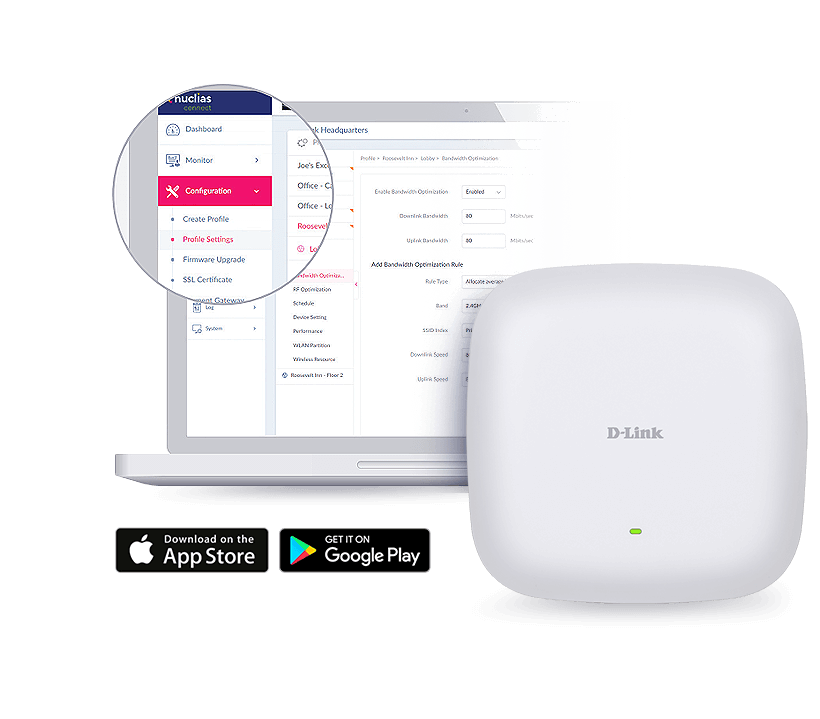 DLINK DAPX2850 AX3600 WiFi 6 DualBand PoE Access Point Dualband 4x4 MIMO Band Steering Airtime Fairness 2,5GigabitUplink