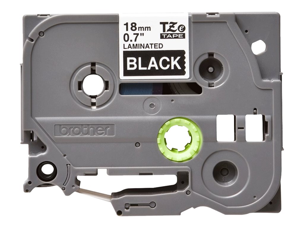 Schriftband TZe345 lam Weiss auf Schwarz 18mm x 8m