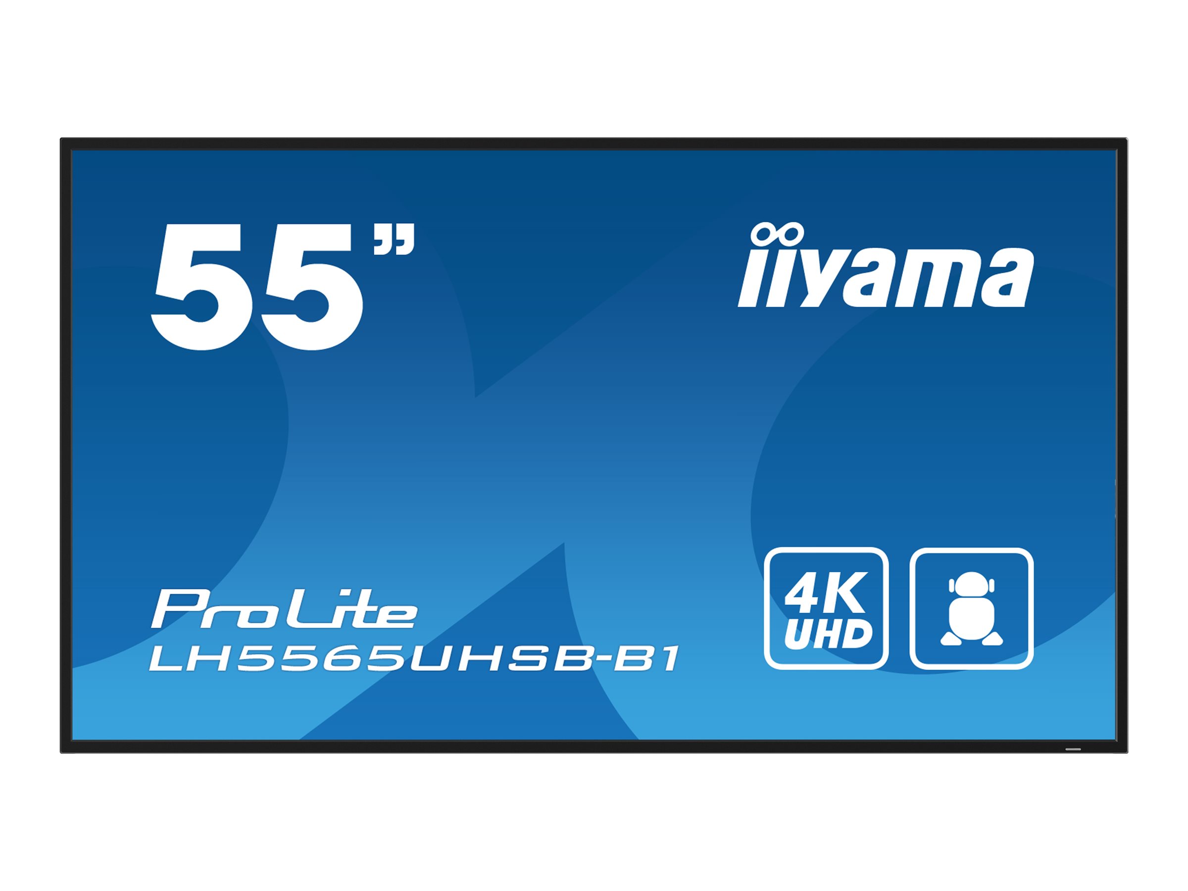 IIYAMA LH5565UHSB-B1 139,7cm 55Zoll 3840x2160 UHD VA panel 800cd/m2 1200:1 Static Contrast 8ms Landscape or Portrait mode IIYAMA LH5565UHSB-B1 139,7cm 55Zoll 3840x2160 UHD VA panel 800cd/m2 1200:1 Static Contrast 8ms Landscape or Portrait mode