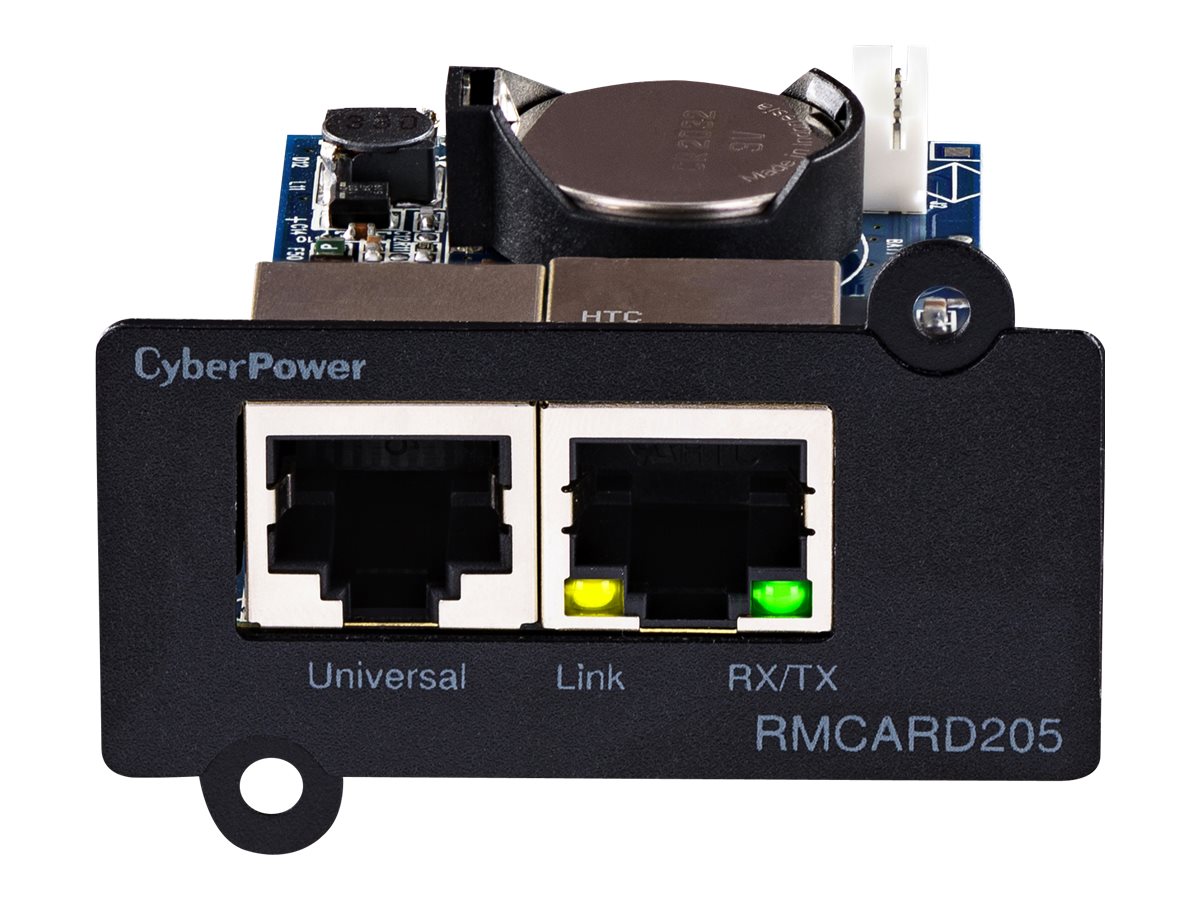 CYBERPOWER RMCARD205 Netzwerkkarte fuer SNMP SLOT - Kompatibel zu OL OLS OR und PR Serie zwei Anschluesse: Netzwerk - Sensor