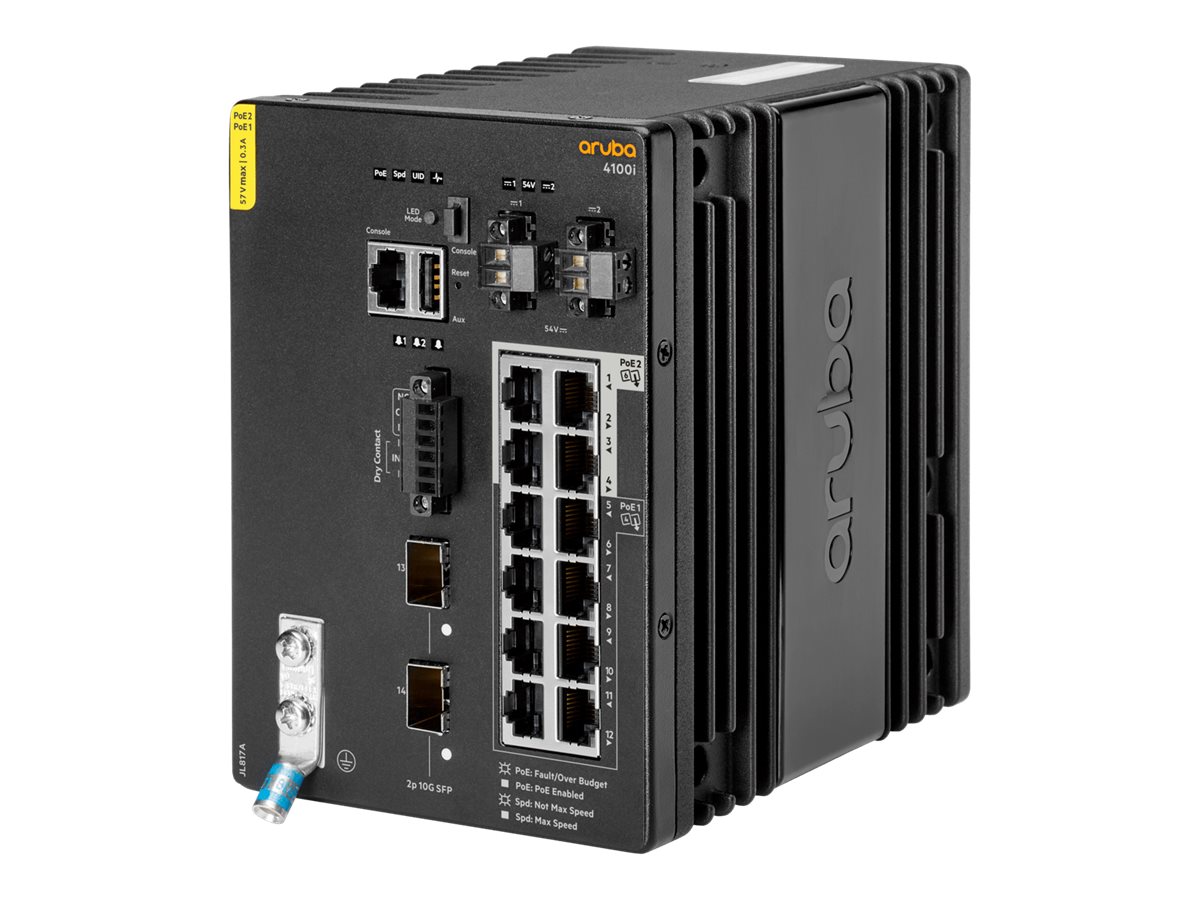 HPE Aruba CX 4100i Switch 12G 8 Port Class 4 PoE and 4 Port Class 6 PoE 2 SFP Layer 2 Web GUI CLI NetEdit REST APIs