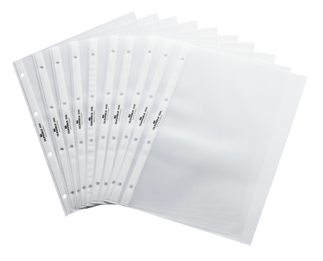 10 DURABLE ProspekthÃ¼llen DIN A4 quer transparent genarbt 0,12 mm