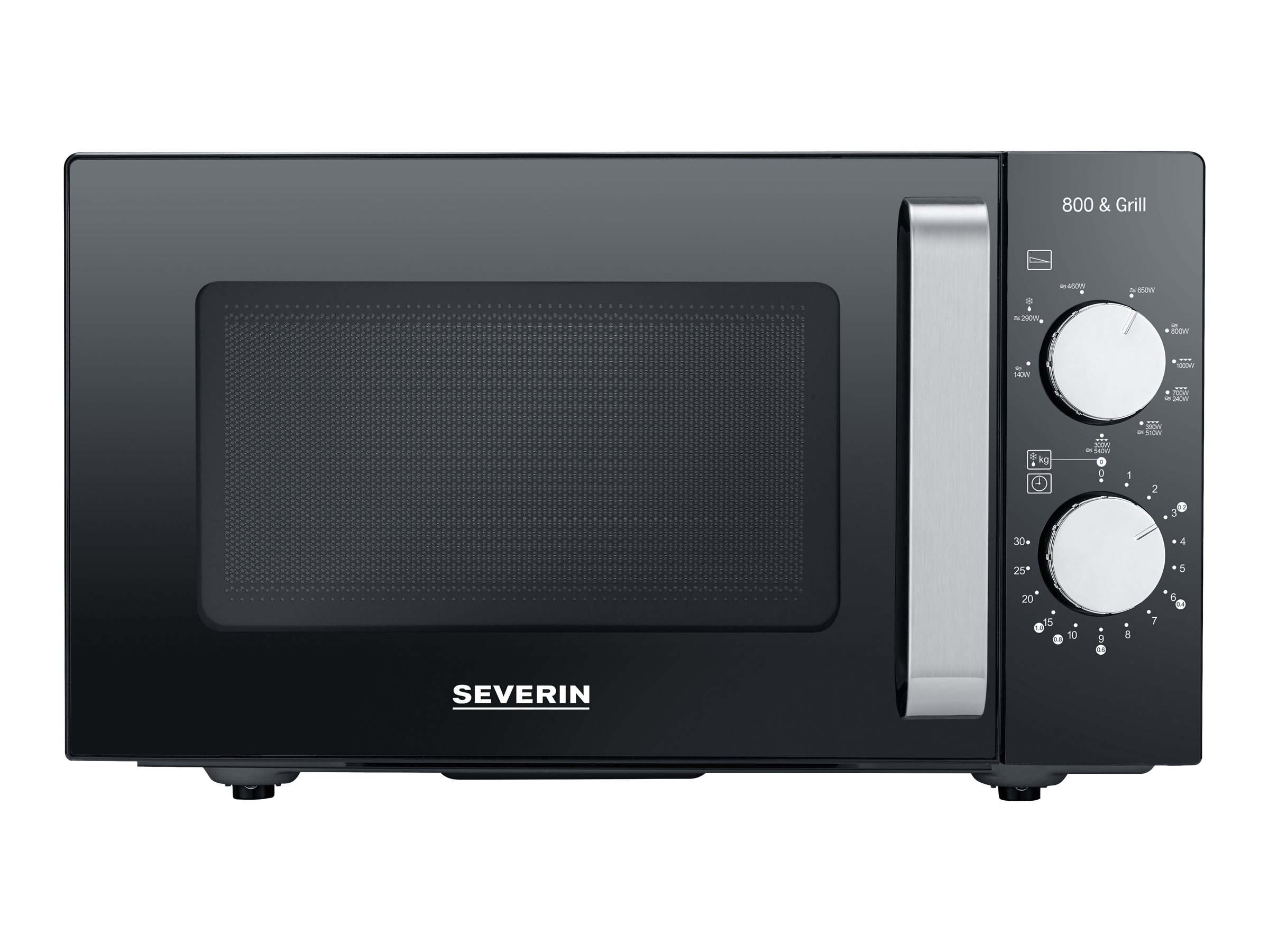 SEVERIN MW 7762 Mikrowelle 800 Watt schwarz, edelstahl