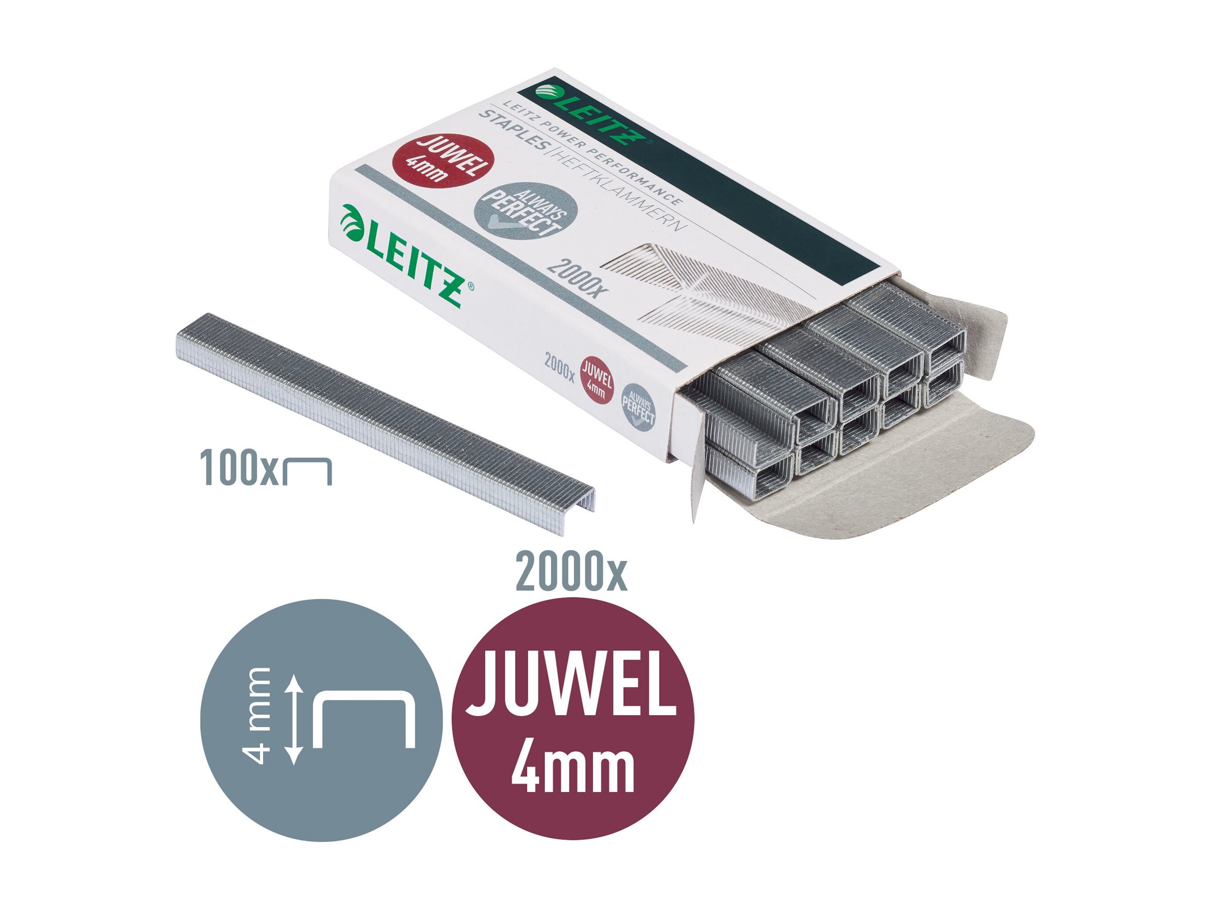 2.000 LEITZ Heftklammern Juwel 5640 4 mm