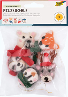 folia Deko-Anhaenger Filzkugeln Wintertiere mehrfarbig folia Deko-Anhaenger Filzkugeln Wintertiere mehrfarbig