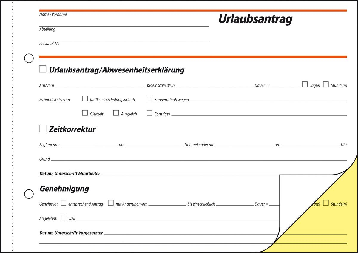 SIGEL Urlaubsabwesenheitsmeldung Formularbuch SD045