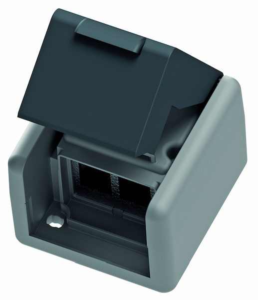 1PROT Modulaufnahme leer Aufputz IP44 PNMAA für 2xRJ45Modul PNKM lichtgrau