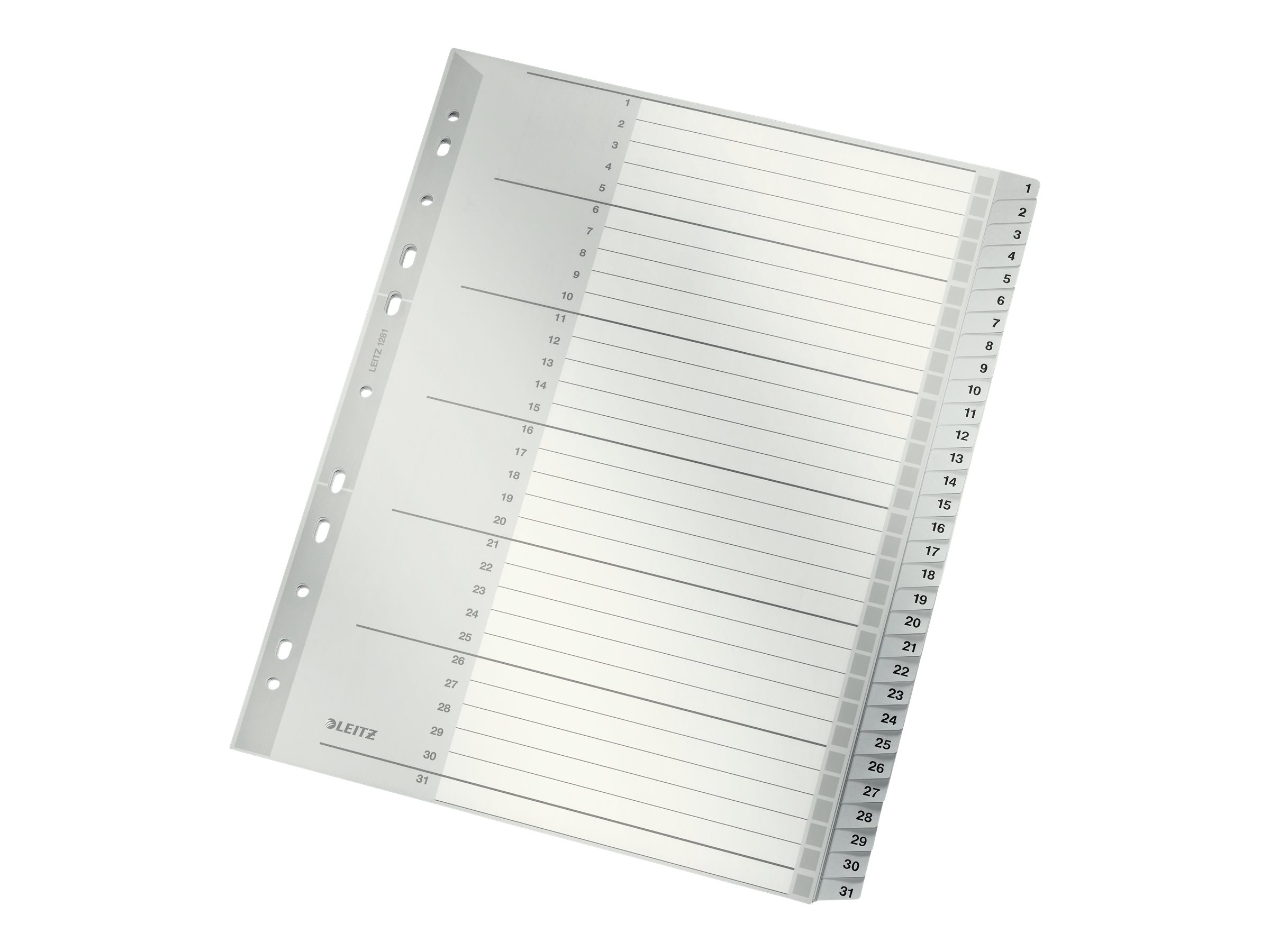 LEITZ Ordnerregister 1281 Vollformat, ueberbreite 1-31 grau 31-teilig, 1 Satz LEITZ Ordnerregister 1281 Vollformat, ueberbreite 1-31 grau 31-teilig, 1 Satz