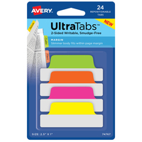 AVERY Zweckform UltraTabs Schmal Haftmarker farbsortiert 24 Blatt AVERY Zweckform UltraTabs Schmal Haftmarker farbsortiert 24 Blatt