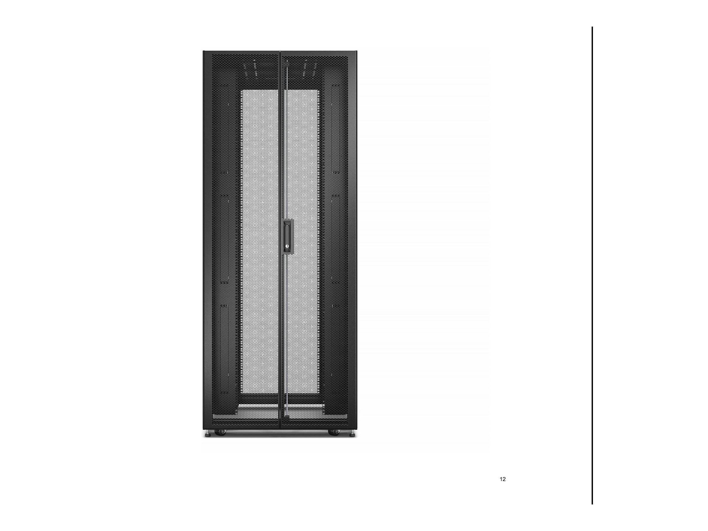 APC Easy Rack 42Ux800x1200 Roof/Side panel/castors/feet No Bottom 4 Brackets black