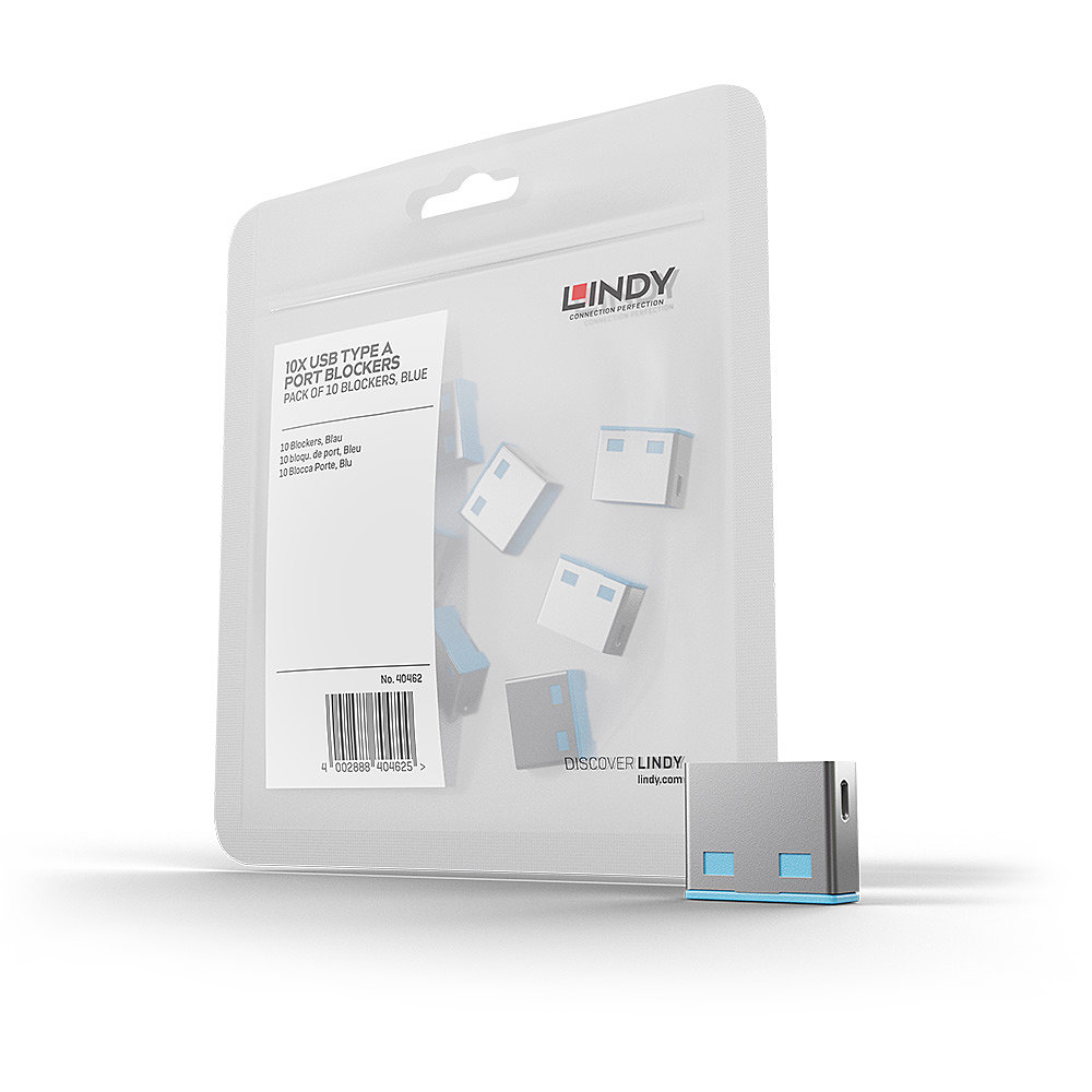 LINDY 10 USB Portschloesser BLAU. Erweiterungskit fuer LINDY Art.Nr. 40452