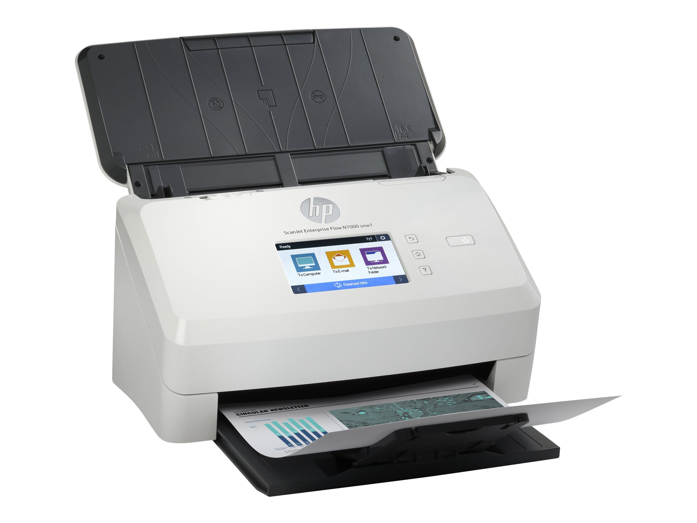 HP ScanJet Enterprise Flow N7000 snw1 Document scanner CMOS CIS Duplex 216x3100mm 600x600dpi 75ppm ADF 80sheets 7500scans LAN Wi-Fi HP ScanJet Enterprise Flow N7000 snw1 Document scanner CMOS CIS Duplex 216x3100mm 600x600dpi 75ppm ADF 80sheets 7500scans LAN Wi-Fi