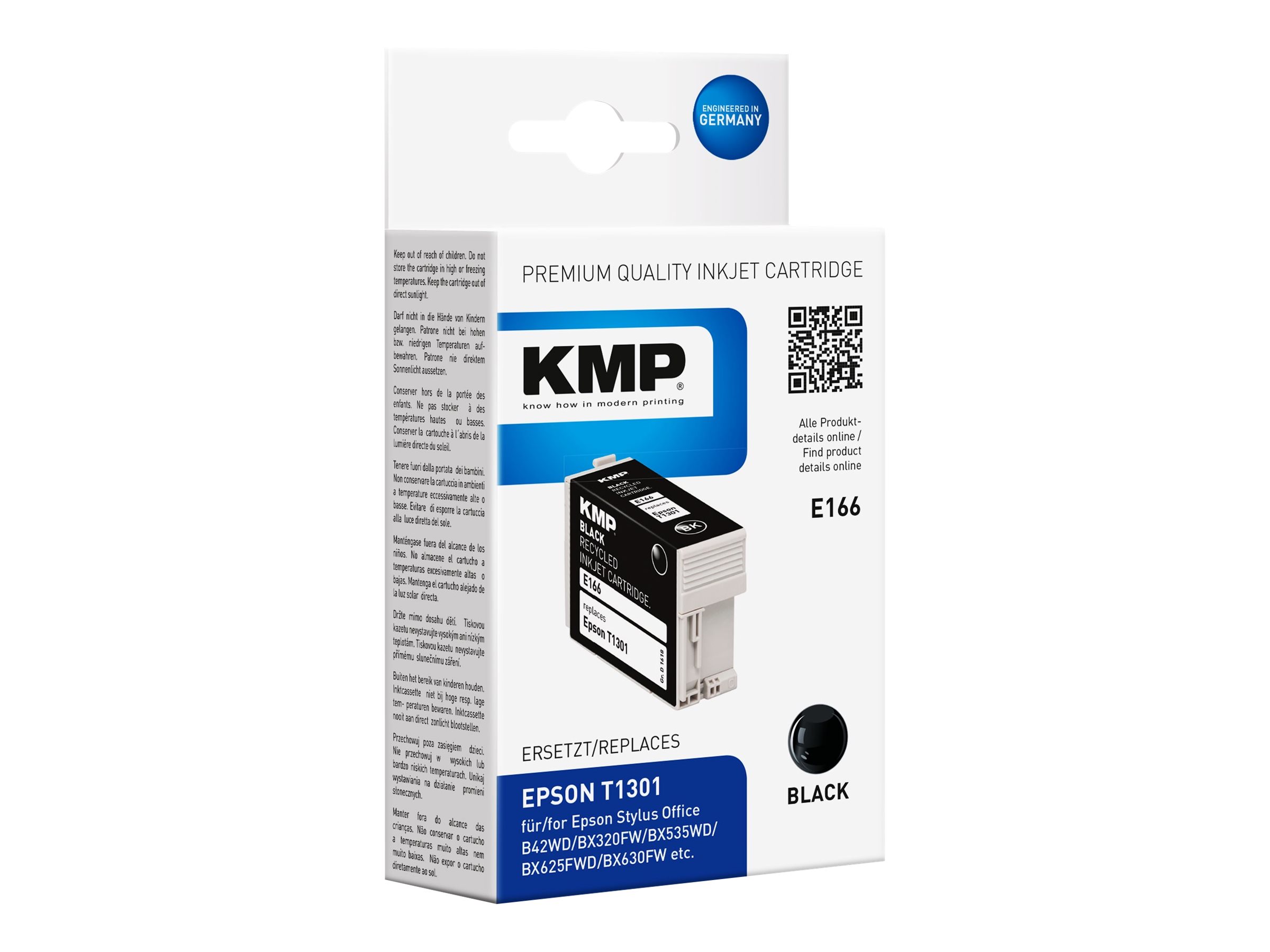 KMP E166 schwarz Druckerpatrone kompatibel zu EPSON 13 XL / T1301 XL KMP E166 schwarz Druckerpatrone kompatibel zu EPSON 13 XL / T1301 XL