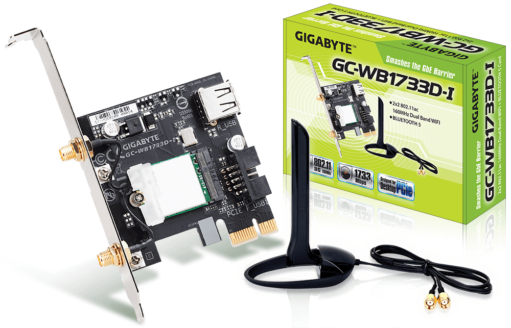 GIGABYTE WiFi and Bluetooth card Intel WirelessAC 9260 included
