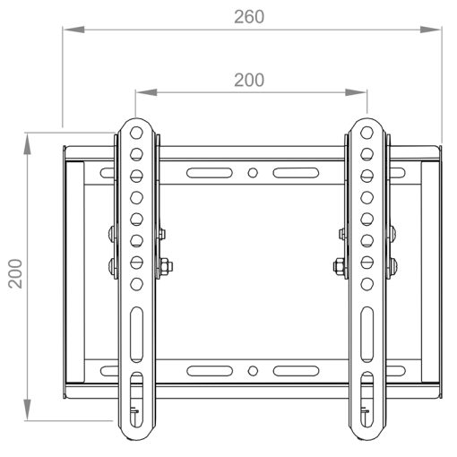 HAGOR BL Tilt 200 neigbare Wandhalterung fuer 81-107cm 32-42Zoll screen max VESA 200x200mm max Traglast 30kg Wandabstand 28mm