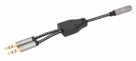 MANHATTAN HeadsetAdapterkabel Aux YAudiosplitter Buchse auf 2x Stecker teilt einzelnen Headsetstecker in Mikrofon und Audiostecker