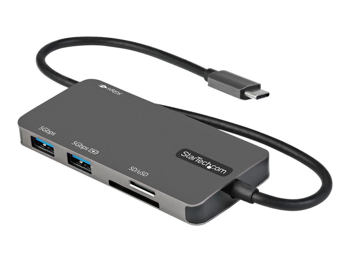 STARTECH.COM USB-C Multiport Adapter USB-C auf 4K 30Hz HDMI 100W Power Delivery Pass-Through Mini Dock mit SD/MicroSD Slot