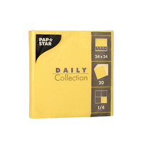 PAPSTAR Servietten Daily Collection gelb 2-lagig 24,0 x 24,0 cm, 20 St.