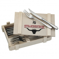 WMF 1280239990 Steakbesteck-Set 12-teilig in Holzkiste für 6 Personen, Cromargan Edelstahl rostfrei poliert, in Holzkiste verpackt