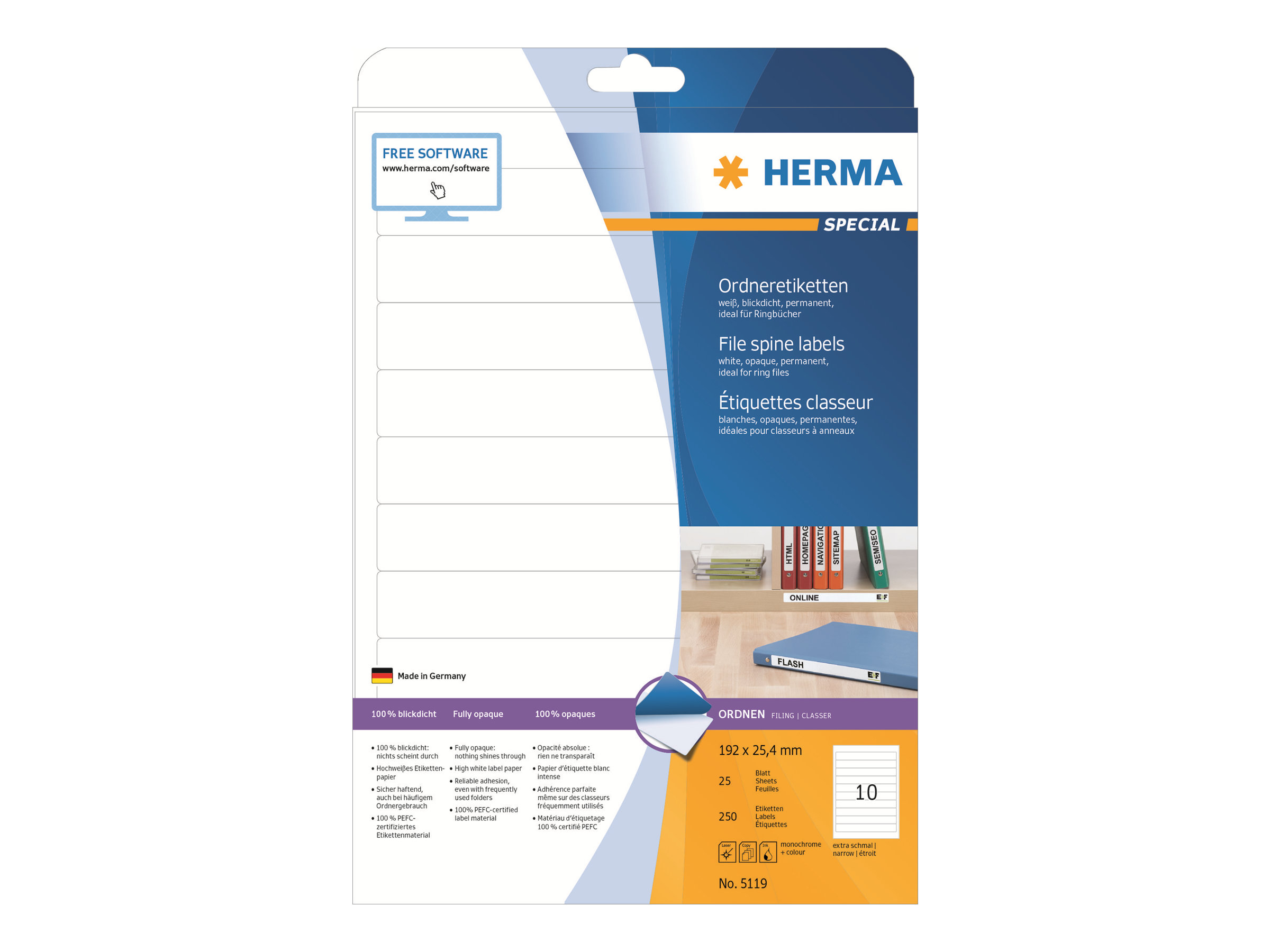 250 HERMA Ordneretiketten 5119 weiss 250 HERMA Ordneretiketten 5119 weiss