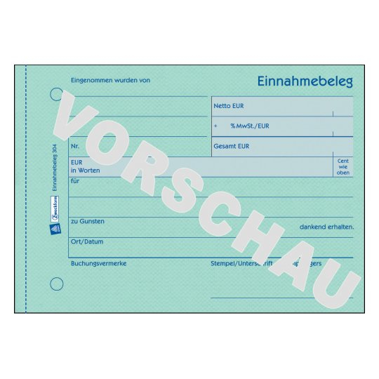 AVERY Zweckform Einnahmebeleg Formularbuch 304 AVERY Zweckform Einnahmebeleg Formularbuch 304