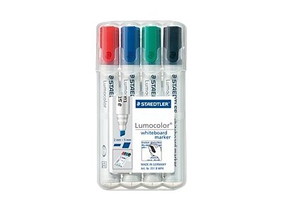 STAEDTLER Lumocolor Whiteboard-Marker farbsortiert 2,0 - 5,0 mm, 4 St. STAEDTLER Lumocolor Whiteboard-Marker farbsortiert 2,0 - 5,0 mm, 4 St.