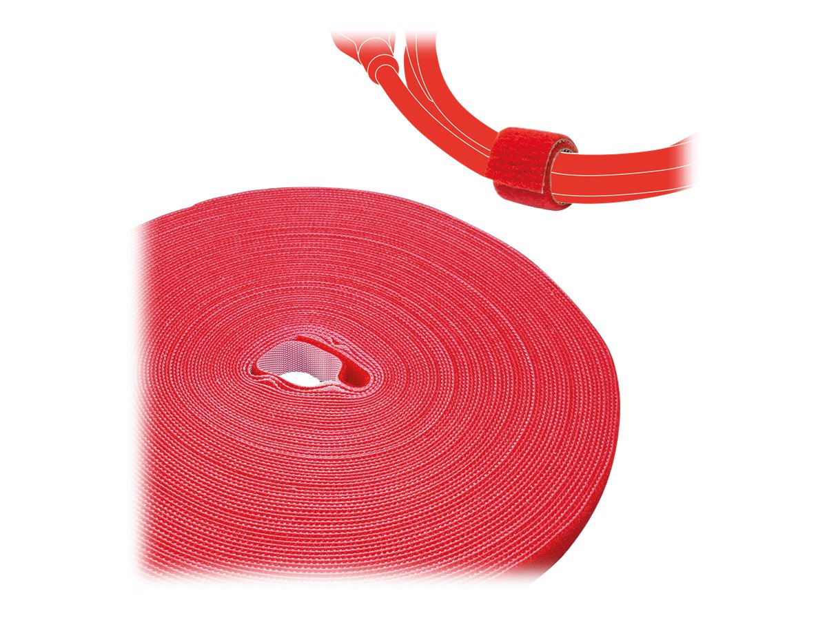 LABEL THE CABLE Klettband ROLL STRAP PRO rot 25,0 m x 1,6 cm, 1 St