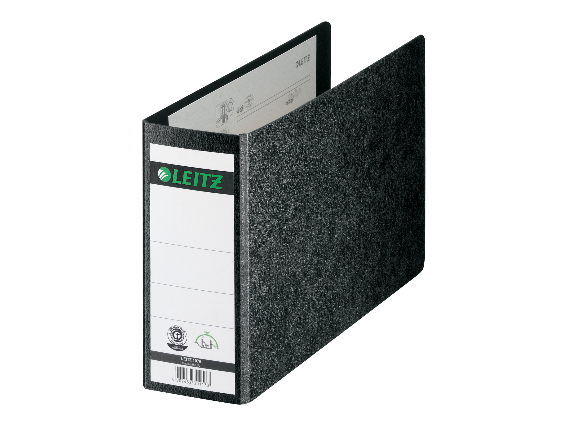 LEITZ 1076 Ordner schwarz marmoriert Karton 8,0 cm DIN A5 quer LEITZ 1076 Ordner schwarz marmoriert Karton 8,0 cm DIN A5 quer