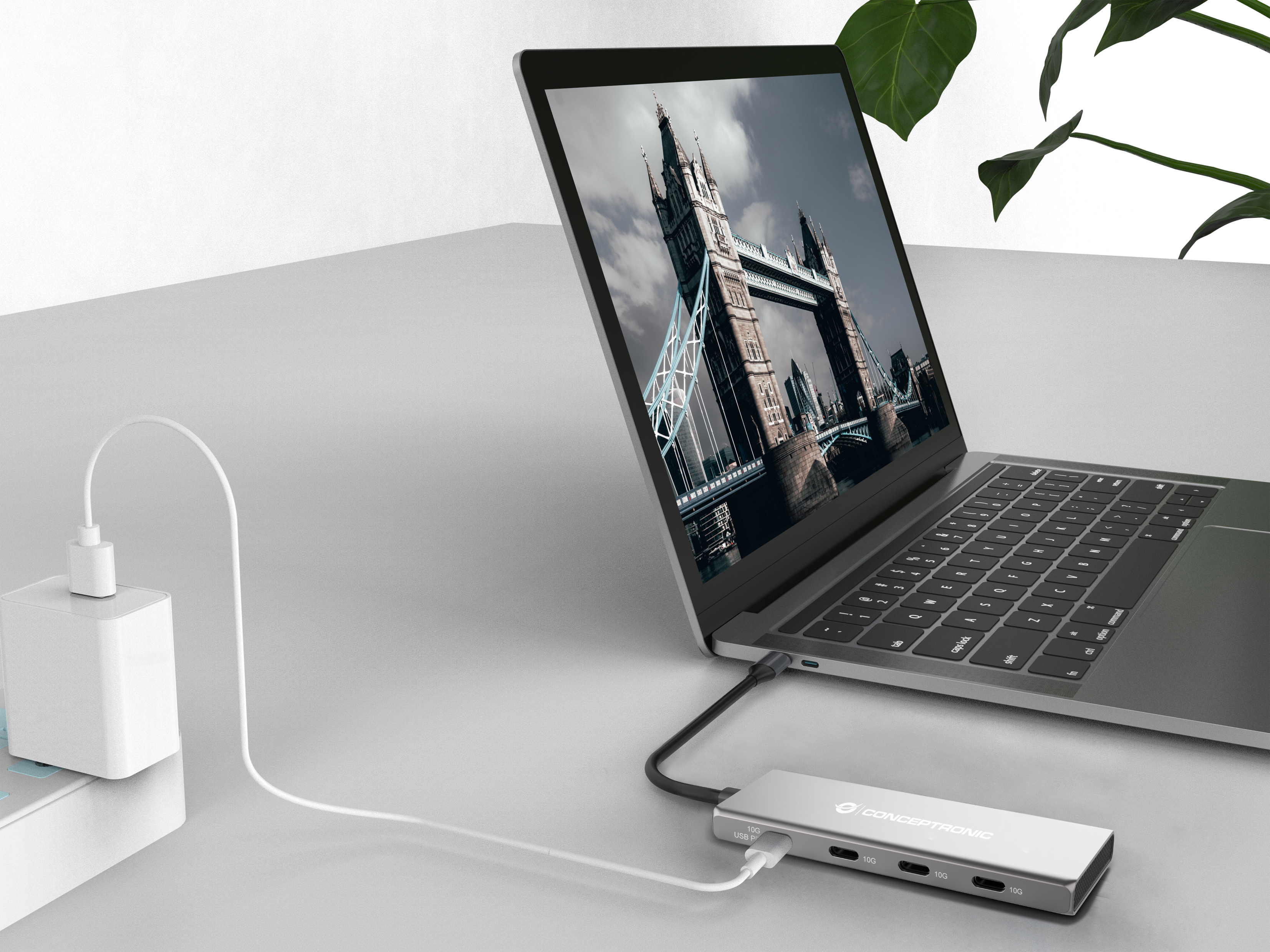 CONCEPTRONIC 41 Dock USBC3xUSBC100WPD 25cm gr