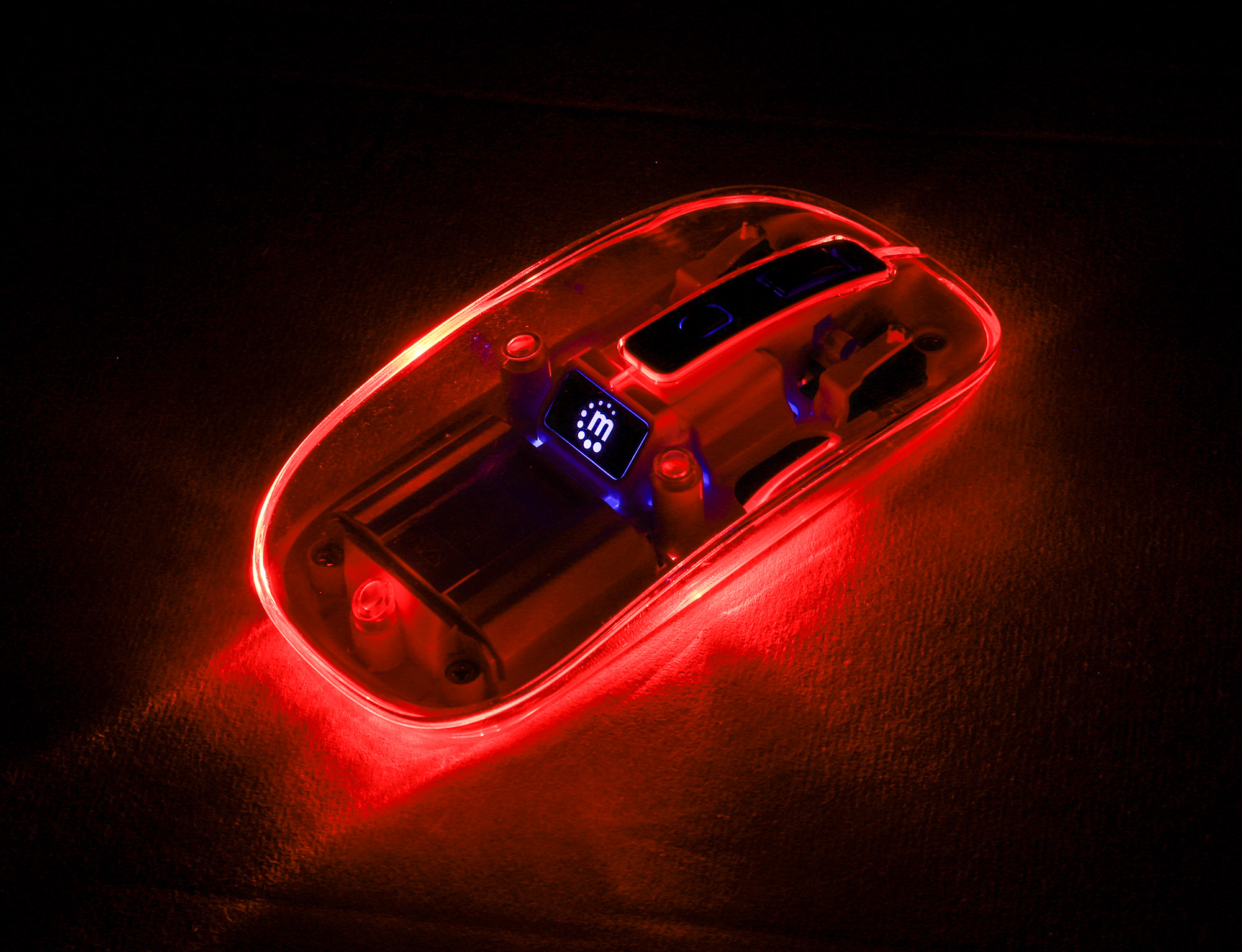 Manhattan Funkmaus 4-Tasten RGB LED Weiß