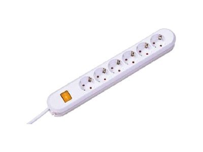 BACHMANN SMART Steckdosenleiste 6x Schutzkontakt Schalter Ueberspannungsschutz weiss 1,5m