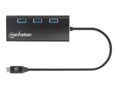 MANHATTAN USB 3.2 Gen 1 USB-C Multiport-Adapter USB-C auf HDMI 3x USB-A auf der Oberseite USB-C PD- RJ45-Port SD/MicroSD Card Reader