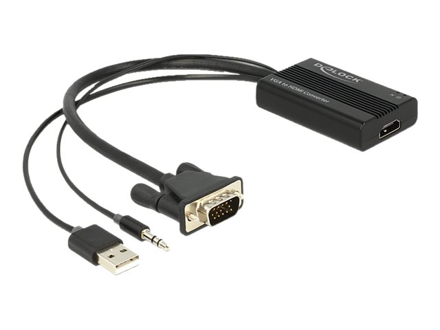 Delock Adapter VGA + Audio zu HDMI mit Kabel Delock Adapter VGA + Audio zu HDMI mit Kabel