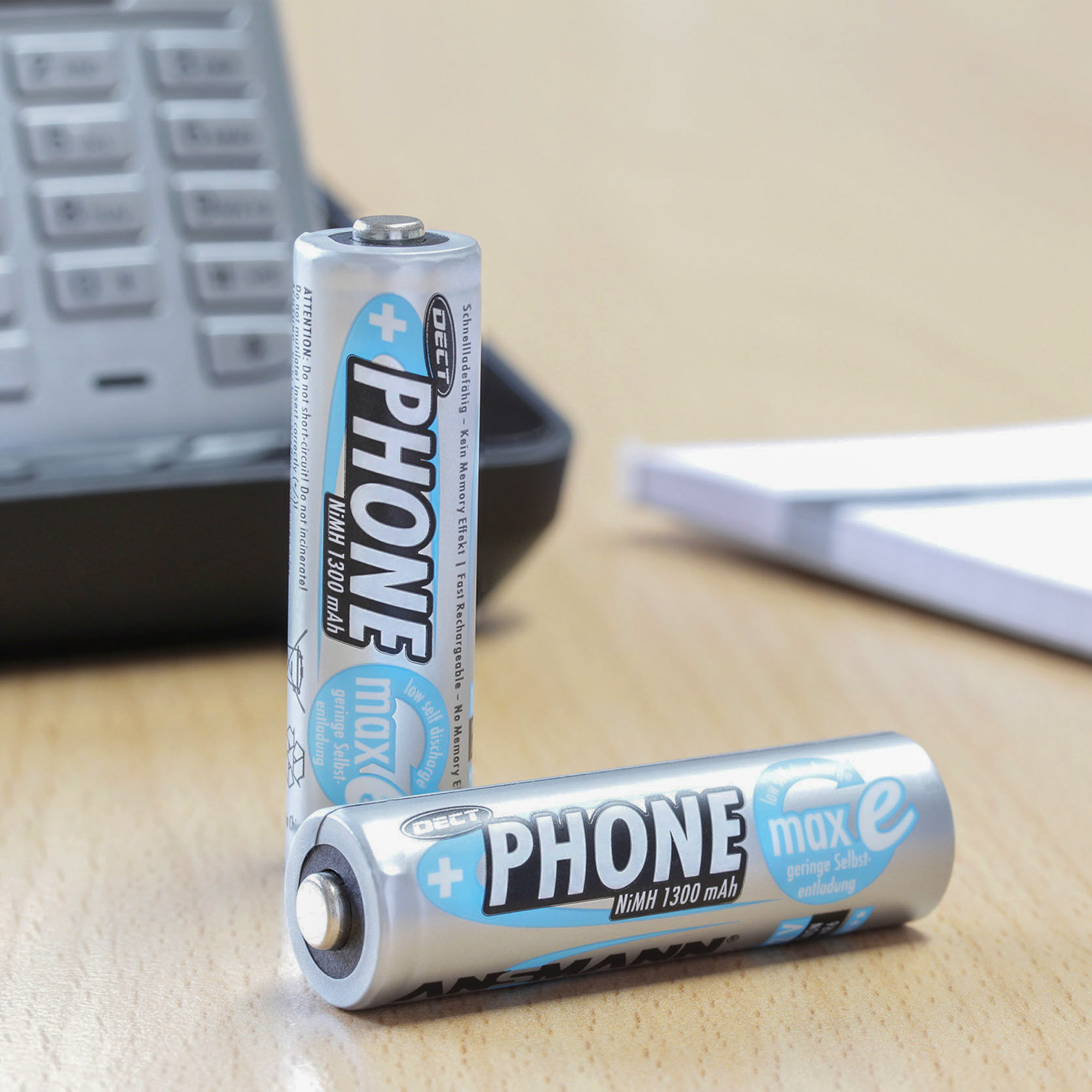 2 ANSMANN Akkus PHONE Mignon AA 1.300 mAh