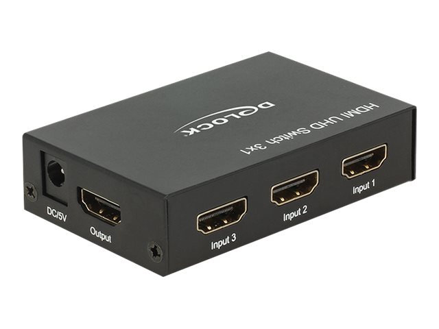 Delock HDMI UHD Switch 3 x HDMI in 1 x HDMI out 4K