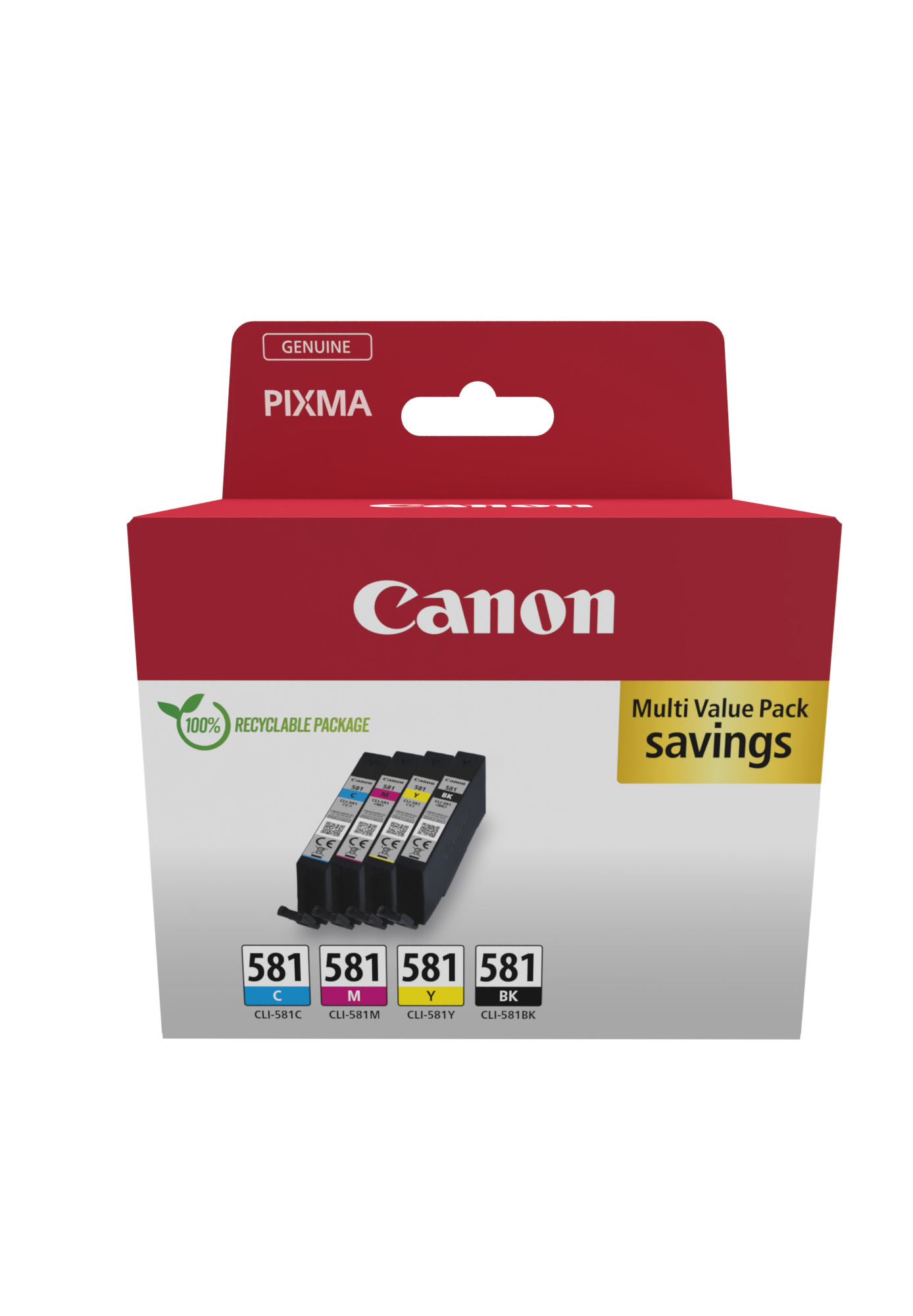 Canon CLI581 BKCMY schwarz, cyan, magenta, gelb Druckerpatronen, 4erSet
