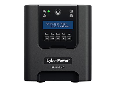 CYBERPOWER PR750ELCD Line-Interactive 750VA/675W Sinsuwelle AVR LCD Ausgang(6) IEC RS232 USB HID EPO SNMP (Opt)EnergyStar SMT750i