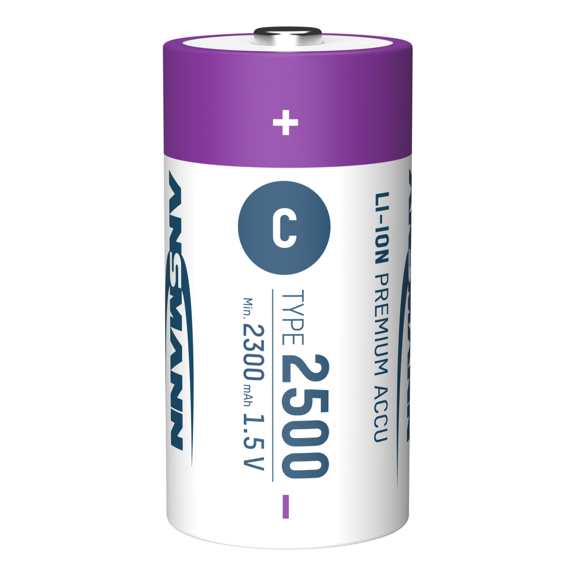 2 ANSMANN USB-Akkus mit Ladekabel 2500 Baby C 2.300 mAh